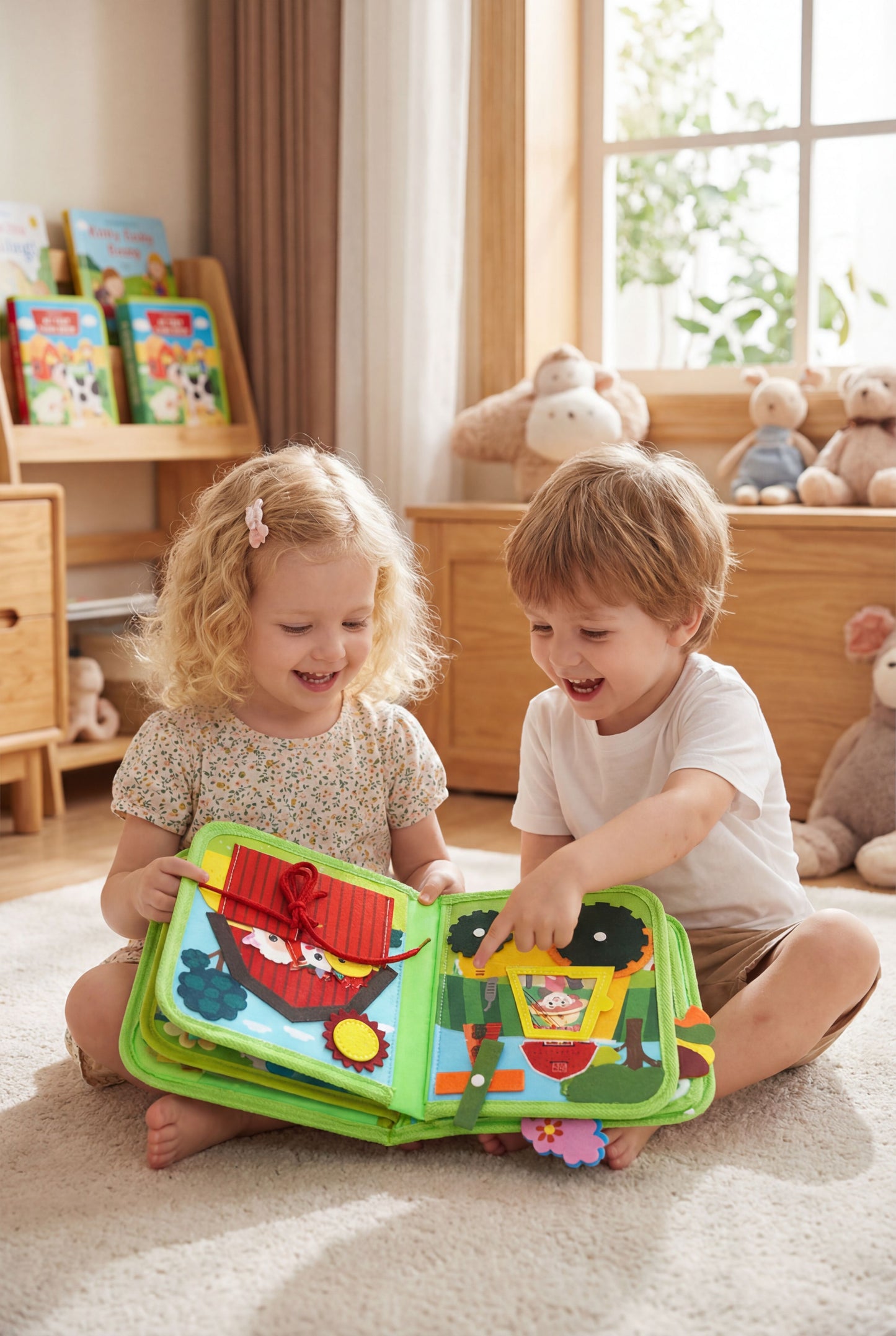 Farm Themed Cloth Busy Book - Interactive Montessori Toy for Early Learning