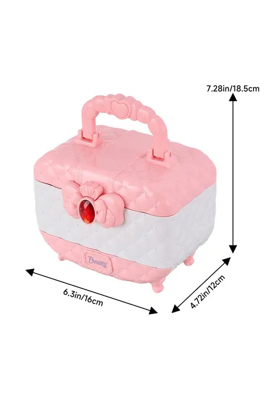 Kids Washable Makeup Kit for Girls, 40-Piece Princess Cosmetic Toy Set with Case, Safe Non-Toxic Beauty Playset, Birthday Gift for Little Girls