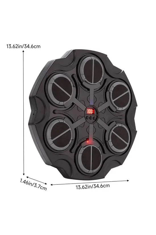 Music Boxing Machine with LED Lights & Bluetooth, Wall Mounted Punching Game with Gloves, 6-Target, for Kids & Adults