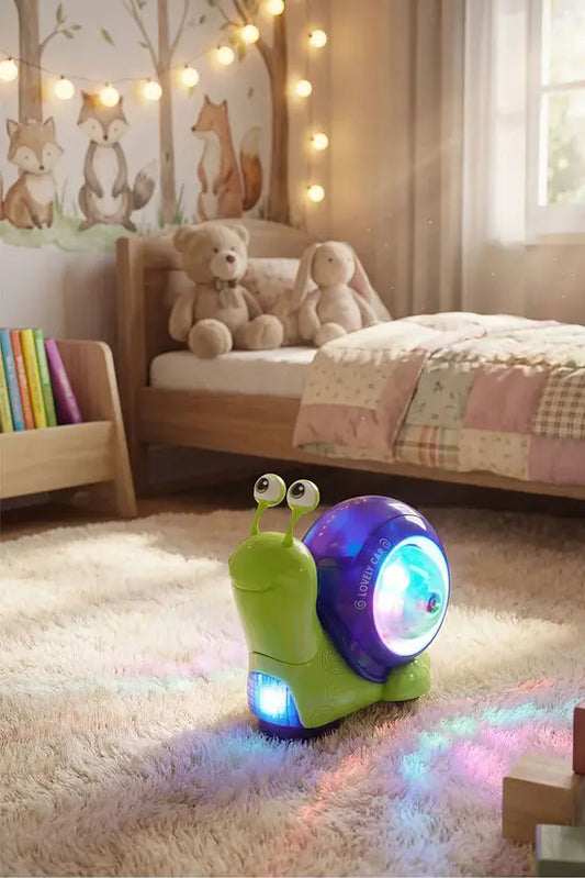 Interactive Bump-and-Go Snail Toy for Toddlers, Moving Light-Up Toy with Music, Educational Kids Gift for Boys & Girls
