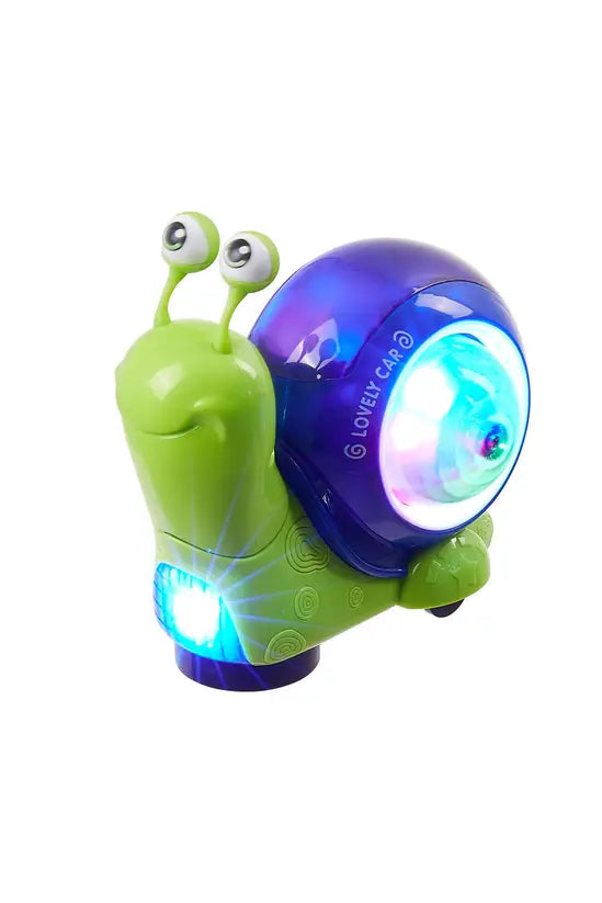 Interactive Bump-and-Go Snail Toy for Toddlers, Moving Light-Up Toy with Music, Educational Kids Gift for Boys & Girls