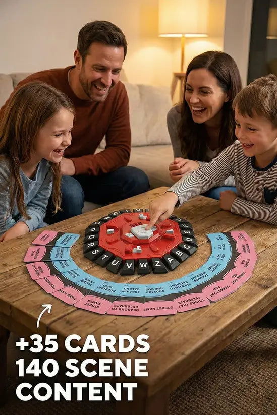 Interactive Alphabet Family Board Game, Electronic Word Challenge Game with 2 Modes, Educational Party Toy for Kids & Adults