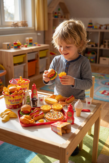 Realistic Fast Food Play Set - Perfect for Pretend Kitchen Games &amp; Birthday Gifts