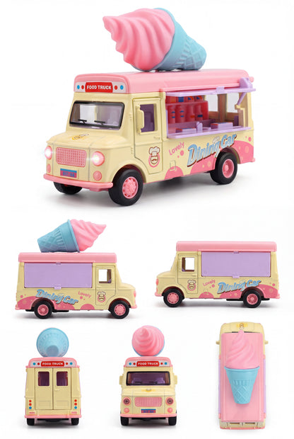 Pastel Ice Cream Food Truck - Interactive Pretend Play Vehicle with Lights & Sounds
