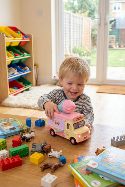Pastel Ice Cream Food Truck - Interactive Pretend Play Vehicle with Lights & Sounds