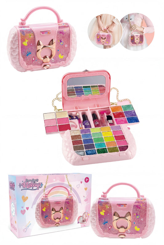 Princess Makeup Handbag - Non-Toxic & Washable Kids Cosmetic Play Set