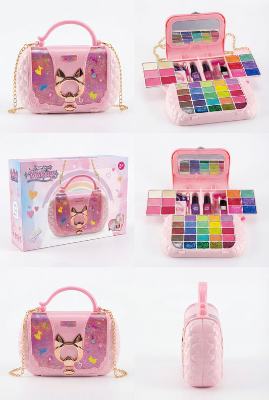 Princess Makeup Handbag - Non-Toxic & Washable Kids Cosmetic Play Set