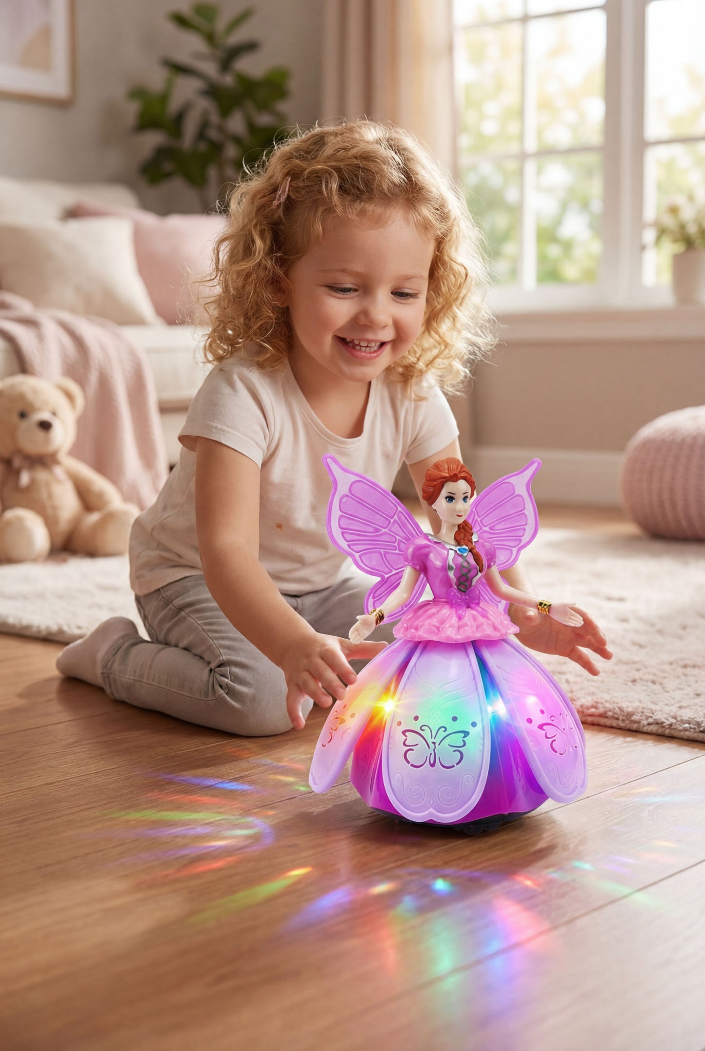 Musical Dancing Butterfly Princess - Interactive Doll with LED Lights