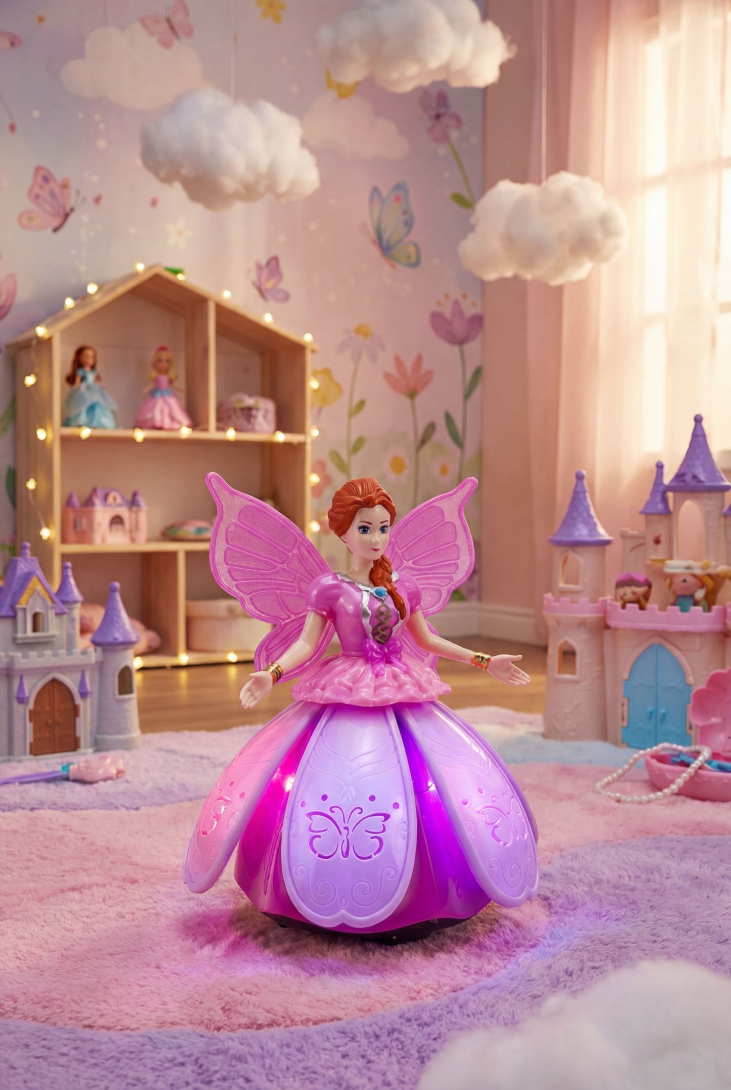 Musical Dancing Butterfly Princess - Interactive Doll with LED Lights