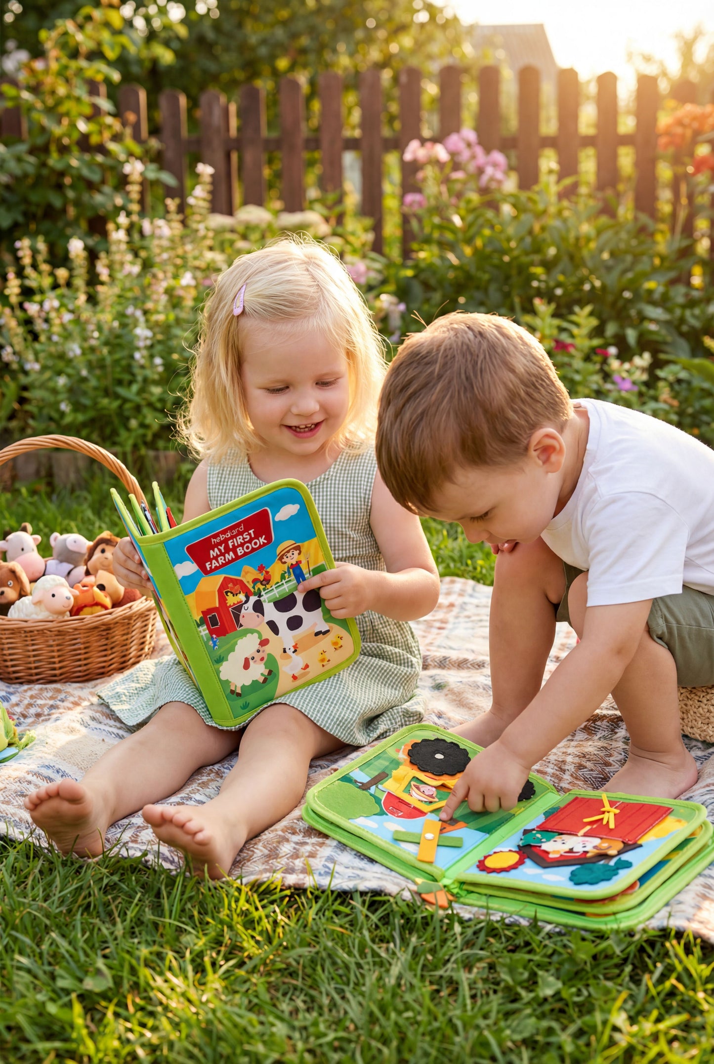 Farm Themed Cloth Busy Book - Interactive Montessori Toy for Early Learning