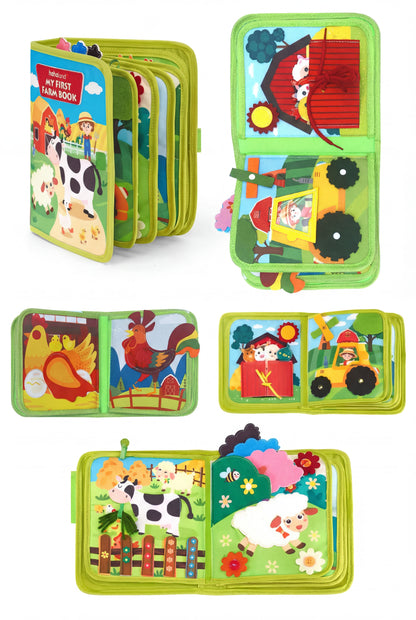 Farm Themed Cloth Busy Book - Interactive Montessori Toy for Early Learning