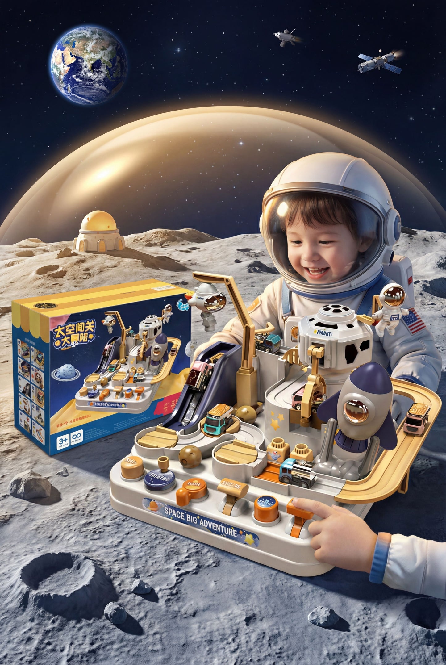 Space Big Adventure Track Set - Interactive Pretend Play Toy for Kids