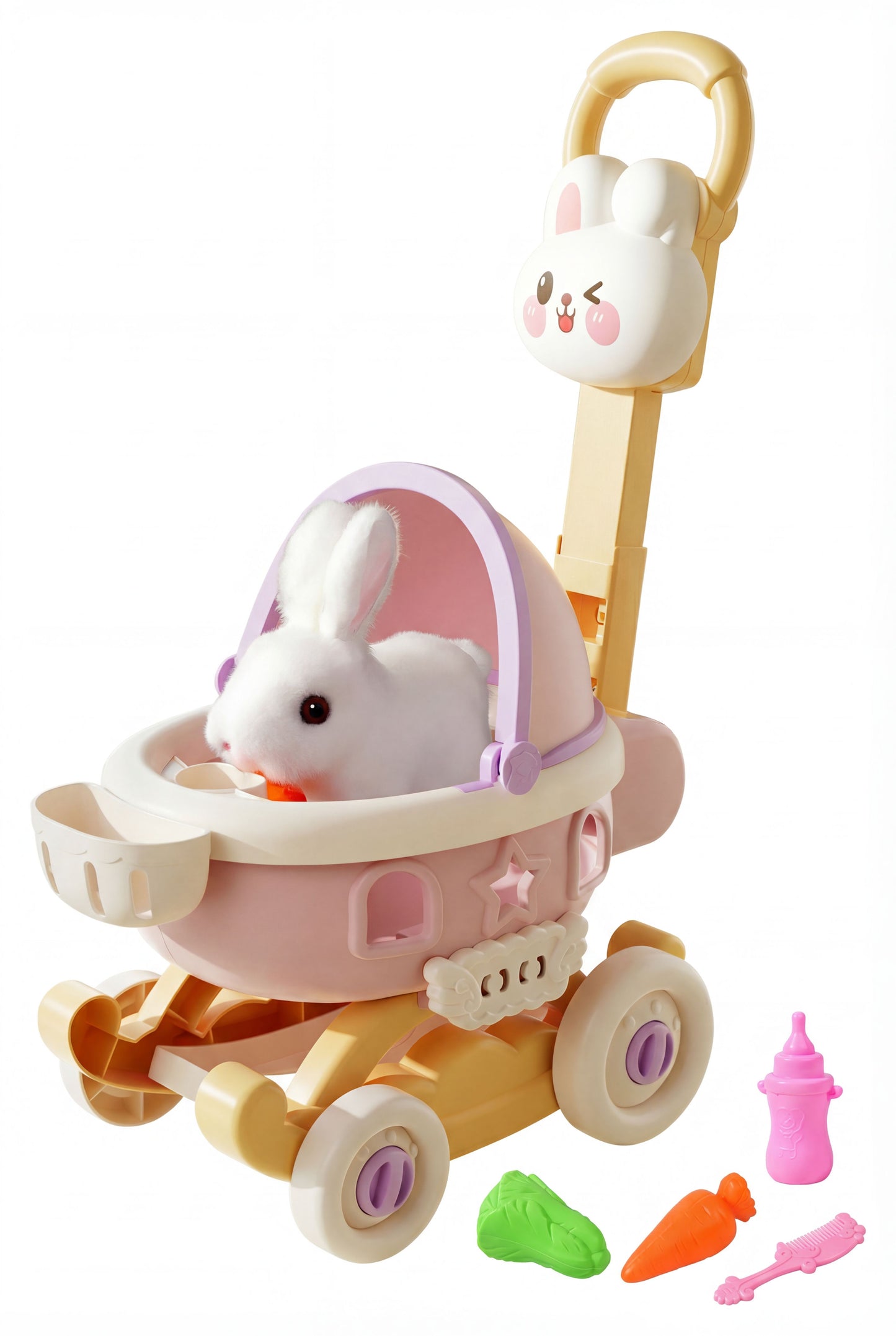 Bunny Pet Stroller Set - Pretend Play Toy for Little Girls