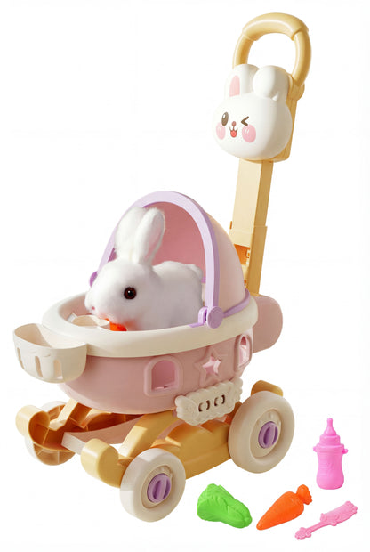 Bunny Pet Stroller Set - Pretend Play Toy for Little Girls
