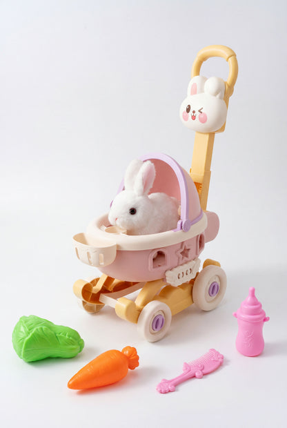 Bunny Pet Stroller Set - Pretend Play Toy for Little Girls