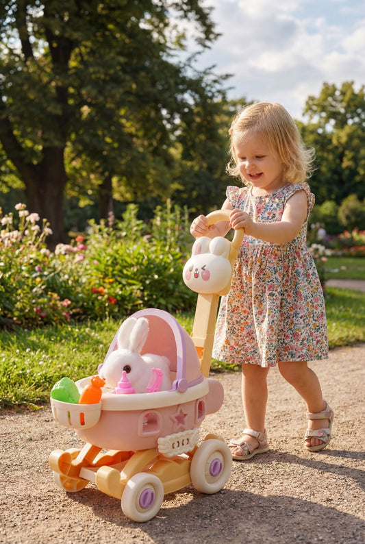 Bunny Pet Stroller Set - Pretend Play Toy for Little Girls