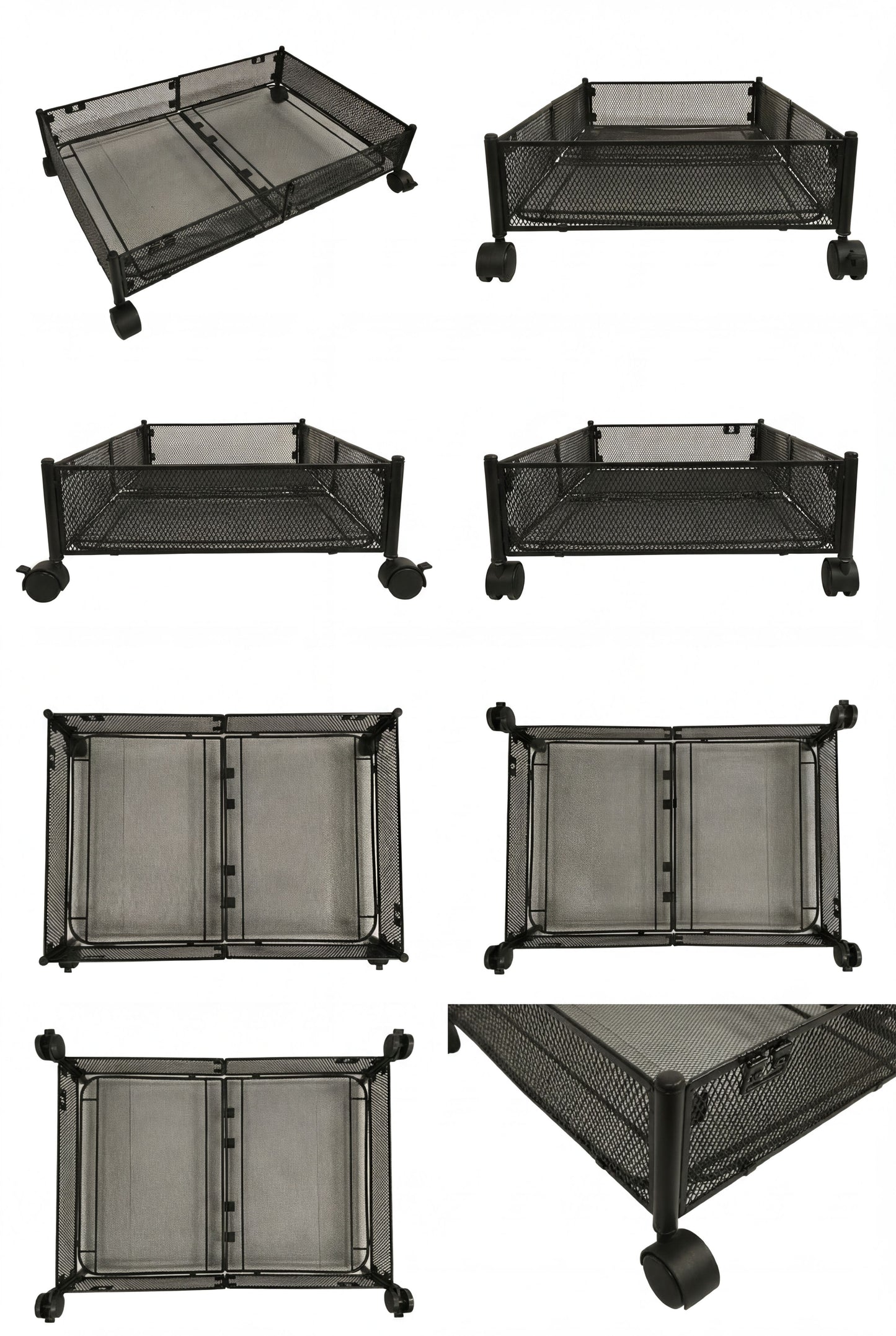 Extendable Under Bed Storage - Rolling Metal Mesh Bin