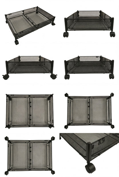 Extendable Under Bed Storage - Rolling Metal Mesh Bin