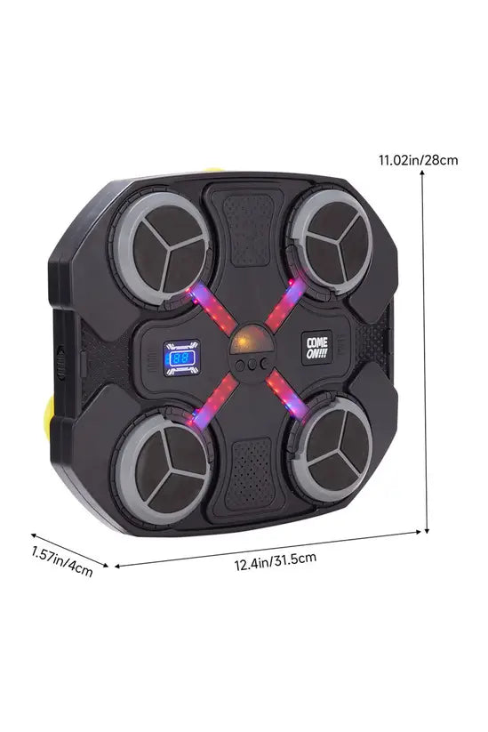 Music Boxing Machine for Kids, LED Light & Bluetooth Wall Mounted Punching Game with Gloves