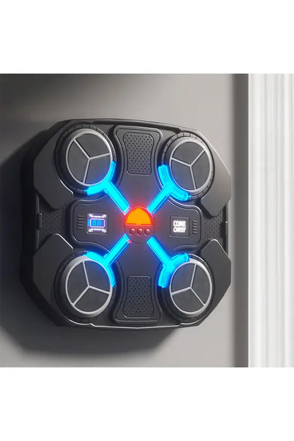 Music Boxing Machine for Kids, LED Light & Bluetooth Wall Mounted Punching Game with Gloves