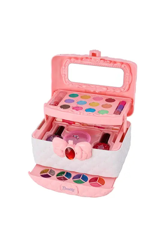 Kids Washable Makeup Kit for Girls, 40-Piece Princess Cosmetic Toy Set with Case, Safe Non-Toxic Beauty Playset, Birthday Gift for Little Girls