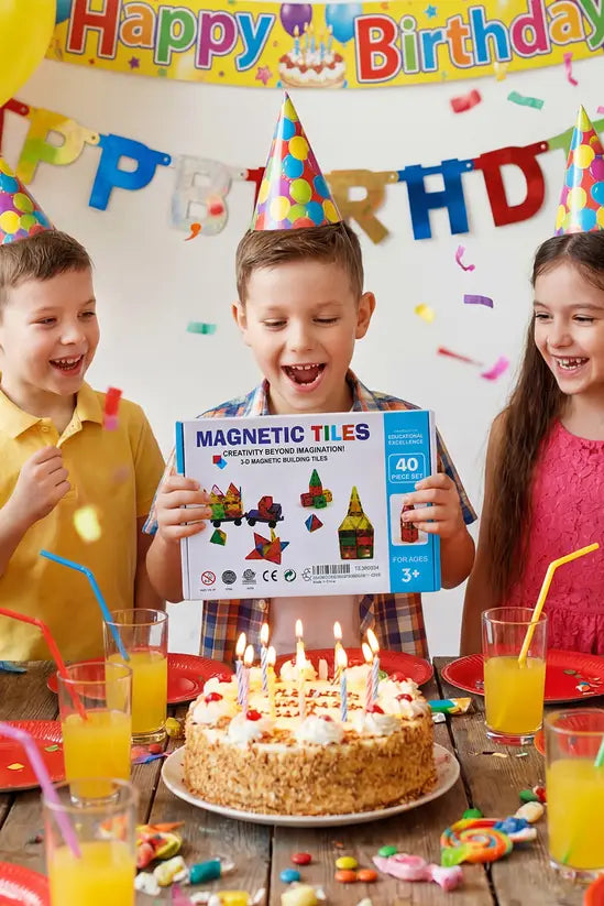 42PCS Magnetic Tiles Building Blocks Set, STEM Educational 3D Magnet Construction Toy for Kids, Creativity & Brain Development Gift for Boys & Girls