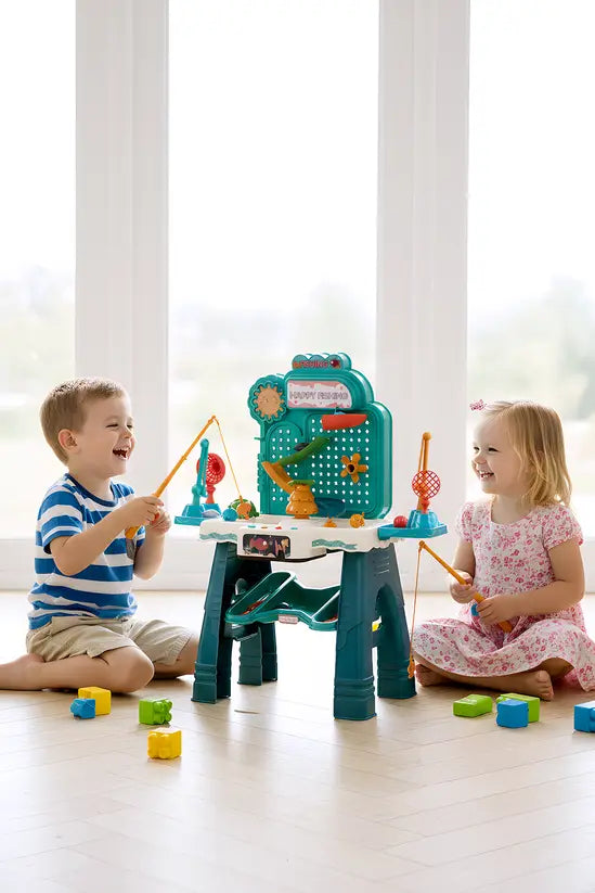 Kids Electric Fishing Game Table with Water Circulation, Music & Educational Sounds | Interactive Sensory Toy for Toddlers 3+