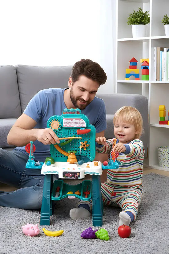 Kids Electric Fishing Game Table with Water Circulation, Music & Educational Sounds | Interactive Sensory Toy for Toddlers 3+
