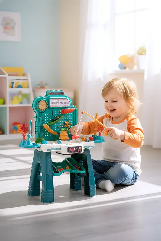 Kids Electric Fishing Game Table with Water Circulation, Music & Educational Sounds | Interactive Sensory Toy for Toddlers 3+