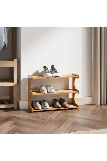 3/4/5 Tier Bamboo Shoe Rack, Compact Freestanding Shoe Storage Organiser, Slim Shoe Shelf for Hallway, Entryway & Small Spaces
