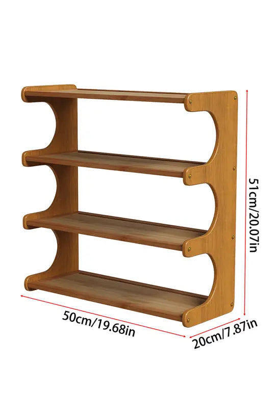 3/4/5 Tier Bamboo Shoe Rack, Compact Freestanding Shoe Storage Organiser, Slim Shoe Shelf for Hallway, Entryway & Small Spaces