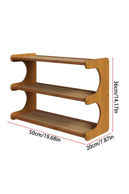 3/4/5 Tier Bamboo Shoe Rack, Compact Freestanding Shoe Storage Organiser, Slim Shoe Shelf for Hallway, Entryway & Small Spaces