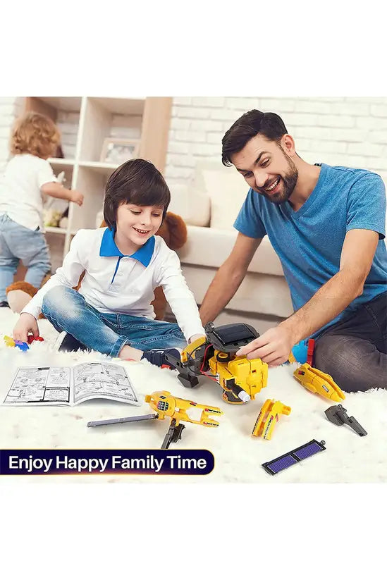 6-in-1 Solar Space Robot Building Kit, STEM Educational DIY Science Toy for Kids, Solar & Battery Powered Space Fleet Construction Set