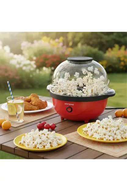 Electric Popcorn Maker with Stirring Function, Non-Stick Popcorn Machine with Transparent Lid, 650W Home Popcorn Popper for Movie Nights