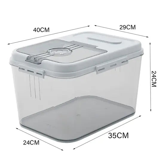 Airtight Rice Storage Container, 7.5kg/15kg Large Food Storage Bin with Lid, BPA-Free Grain Dispenser with Magnetic Flip-Top & Date Tracker for Kitchen Pantry