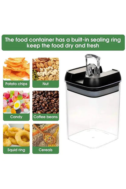 7Pcs Airtight Food Dry Grain Cereal Storage Containers 6.9L with Clasp Lids （0.5*2+0.8*2+1.2*2+1.9L）