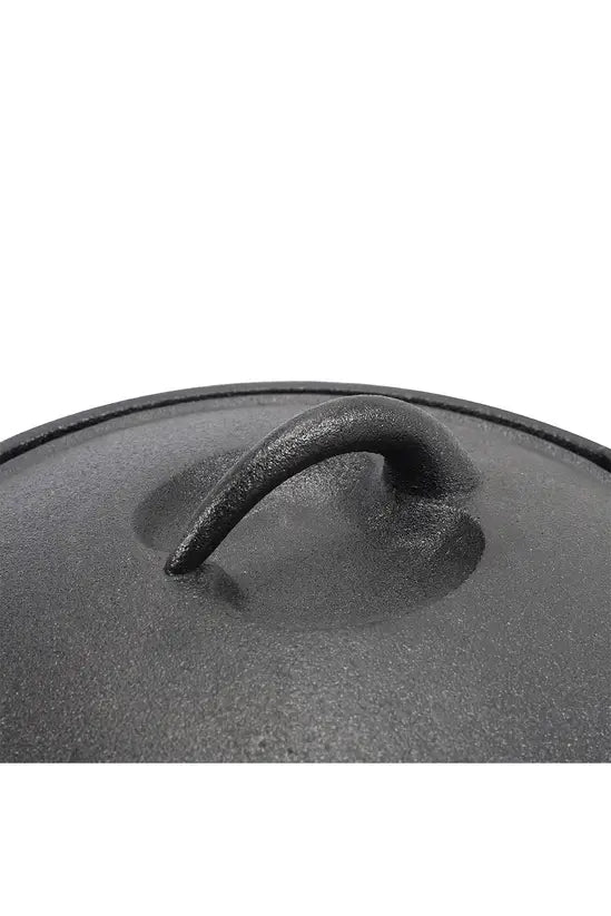 Cast Iron Round Dutch Oven Stew Pot Sauce Pan Cookware with 2 Handles for Kitchen Camping