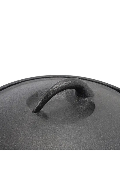 Cast Iron Round Dutch Oven Stew Pot Sauce Pan Cookware with 2 Handles for Kitchen Camping