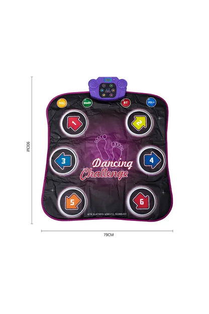 Kids Electronic Dance Mat Toy with Bluetooth, Light-Up Dancing Game Mat with Built-in Music, Educational Gift for Boys & Girls