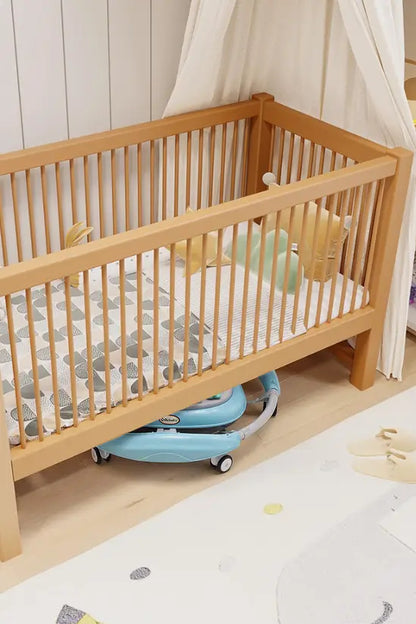 3-in-1 Blue Baby Walker with Push Handle & Sunshade, Foldable Adjustable Height Anti-Rollover Activity Walker for Babies 6-18 Months