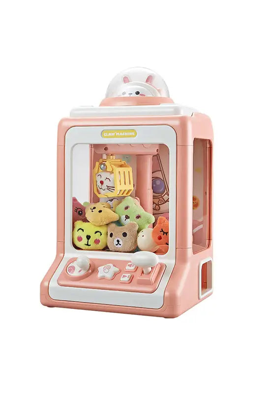 Mini Claw Machine Toy for Kids, Pink Arcade-Style Candy Grabber with Lights & Sounds, Battery/USB Powered, 31cm Tall