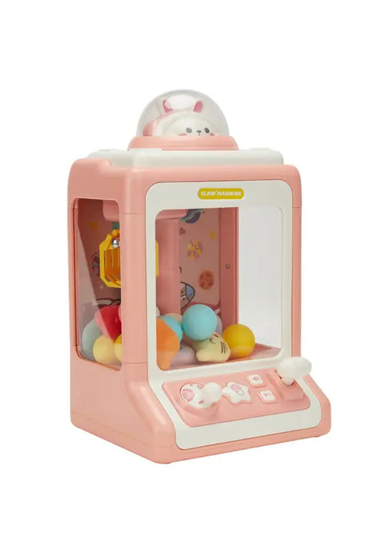 Mini Claw Machine Toy for Kids, Pink Arcade-Style Candy Grabber with Lights & Sounds, Battery/USB Powered, 31cm Tall