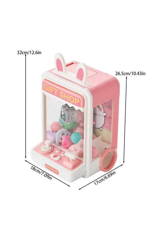 Mini Claw Machine for Kids - Cute Bunny Themed Toy Vending Machine with Lights & Sounds, 60s Timer, Dual Joysticks, USB/Battery Powered, Perfect Birthday Gift for Girls Boys 3+