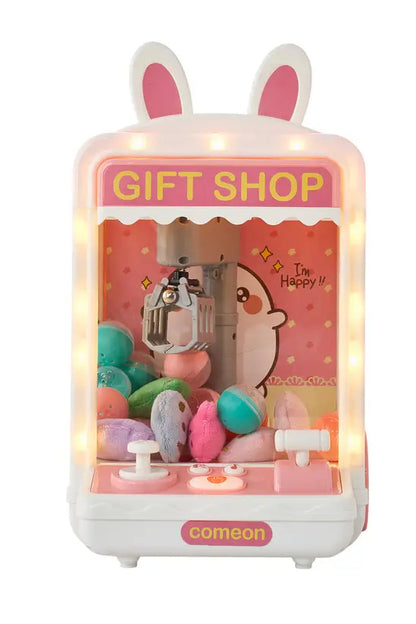 Mini Claw Machine for Kids - Cute Bunny Themed Toy Vending Machine with Lights & Sounds, 60s Timer, Dual Joysticks, USB/Battery Powered, Perfect Birthday Gift for Girls Boys 3+