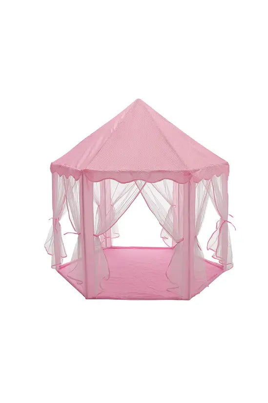 Pink Princess Castle Play Tent, Hexagonal Kids Playhouse with Mesh Curtains, Indoor & Outdoor, for Girls 3+