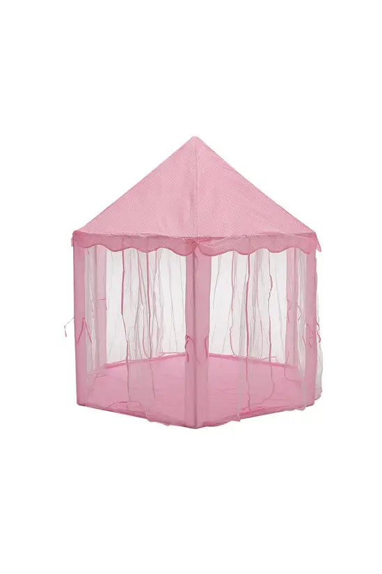 Pink Princess Castle Play Tent, Hexagonal Kids Playhouse with Mesh Curtains, Indoor & Outdoor, for Girls 3+