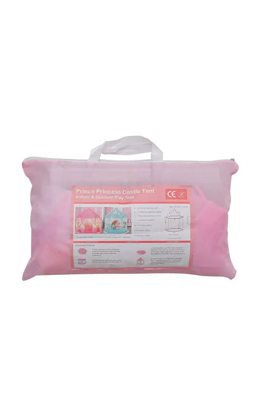 Pink Princess Castle Play Tent, Hexagonal Kids Playhouse with Mesh Curtains, Indoor & Outdoor, for Girls 3+