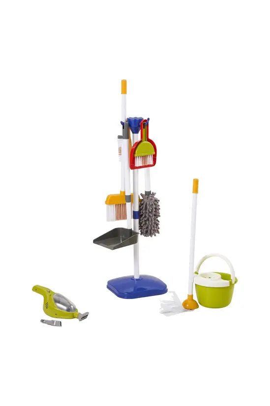 Kids Cleaning Toy Set 17PCS - Pretend Play Housekeeping Kit with Vacuum, Mop, Broom & Storage Stand, Educational Role Play Gift for Toddlers 3+
