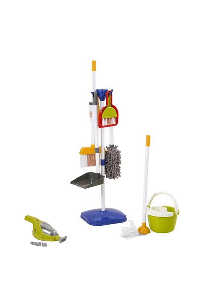 Kids Cleaning Toy Set 17PCS - Pretend Play Housekeeping Kit with Vacuum, Mop, Broom & Storage Stand, Educational Role Play Gift for Toddlers 3+