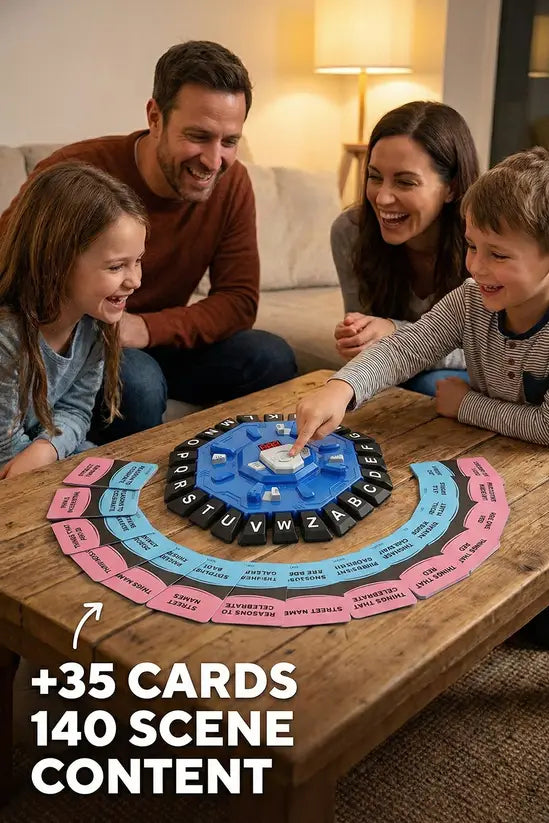 Interactive Alphabet Family Board Game, Electronic Word Challenge Game with 2 Modes, Educational Party Toy for Kids & Adults